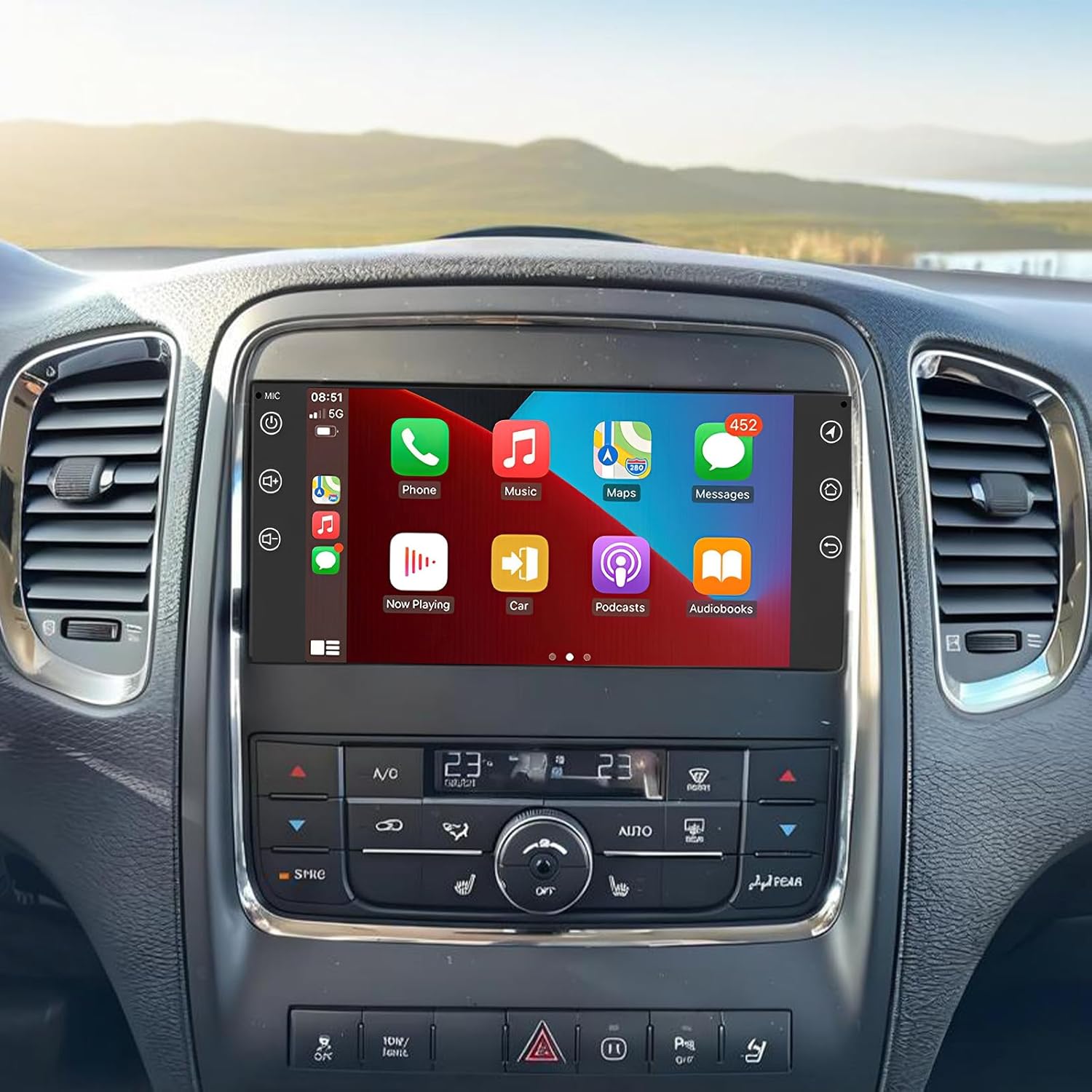 PHEZEN 7 inch Touchscreen Car Stereo for Dodge Durango 2011 2012 2013, Android 13 Double Din Car Radio with Carplay & Android Auto in-Dash Navigation BT Mirror Link WiFi Backup Camera 2+32G