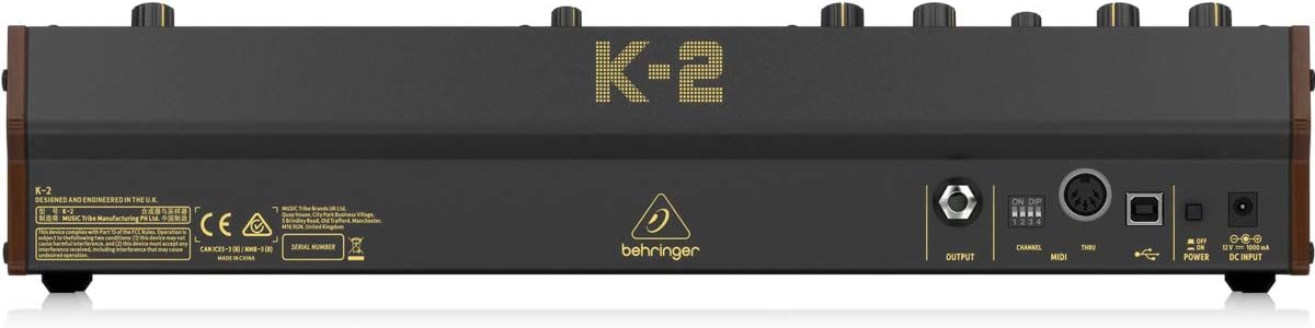 Behringer K-2 Analog and Semi-Modular Synthesizer with Dual VCOs, Ring Modulator, External Signal Processor, 16-Voice Poly Chain and Eurorack Format