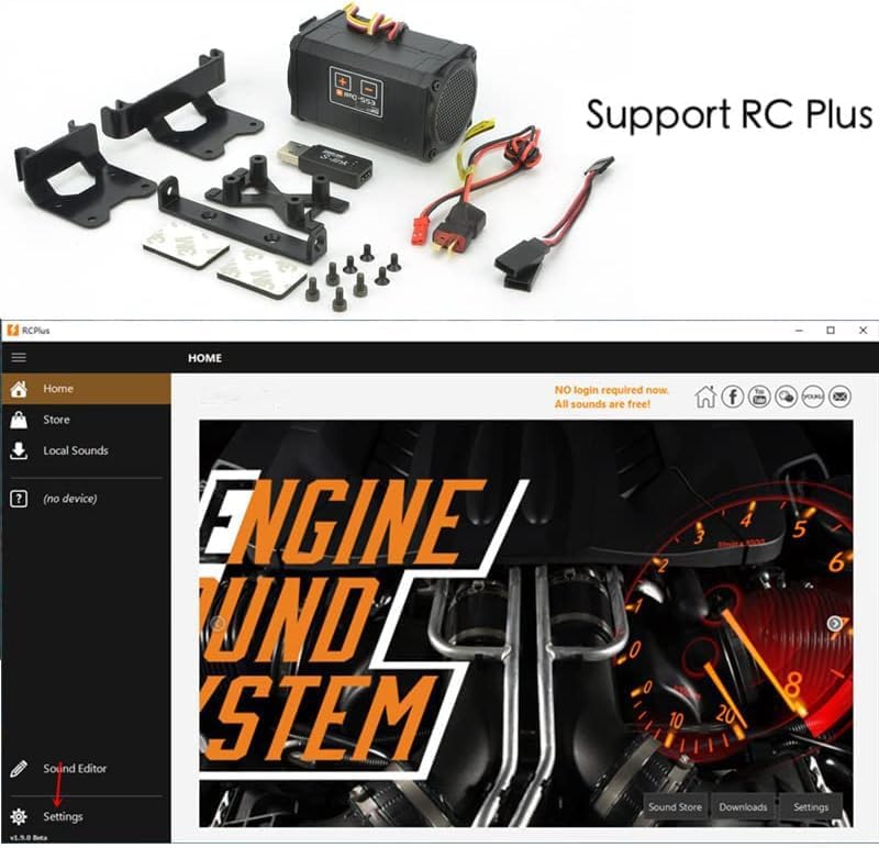 Engine Sound Simulator, Sense Innovations ESS Dual+ Engine Sound Simulated Module Set for TRX4, Axial Wraith SCX10 SCX10 II Engine Sound Simulation System