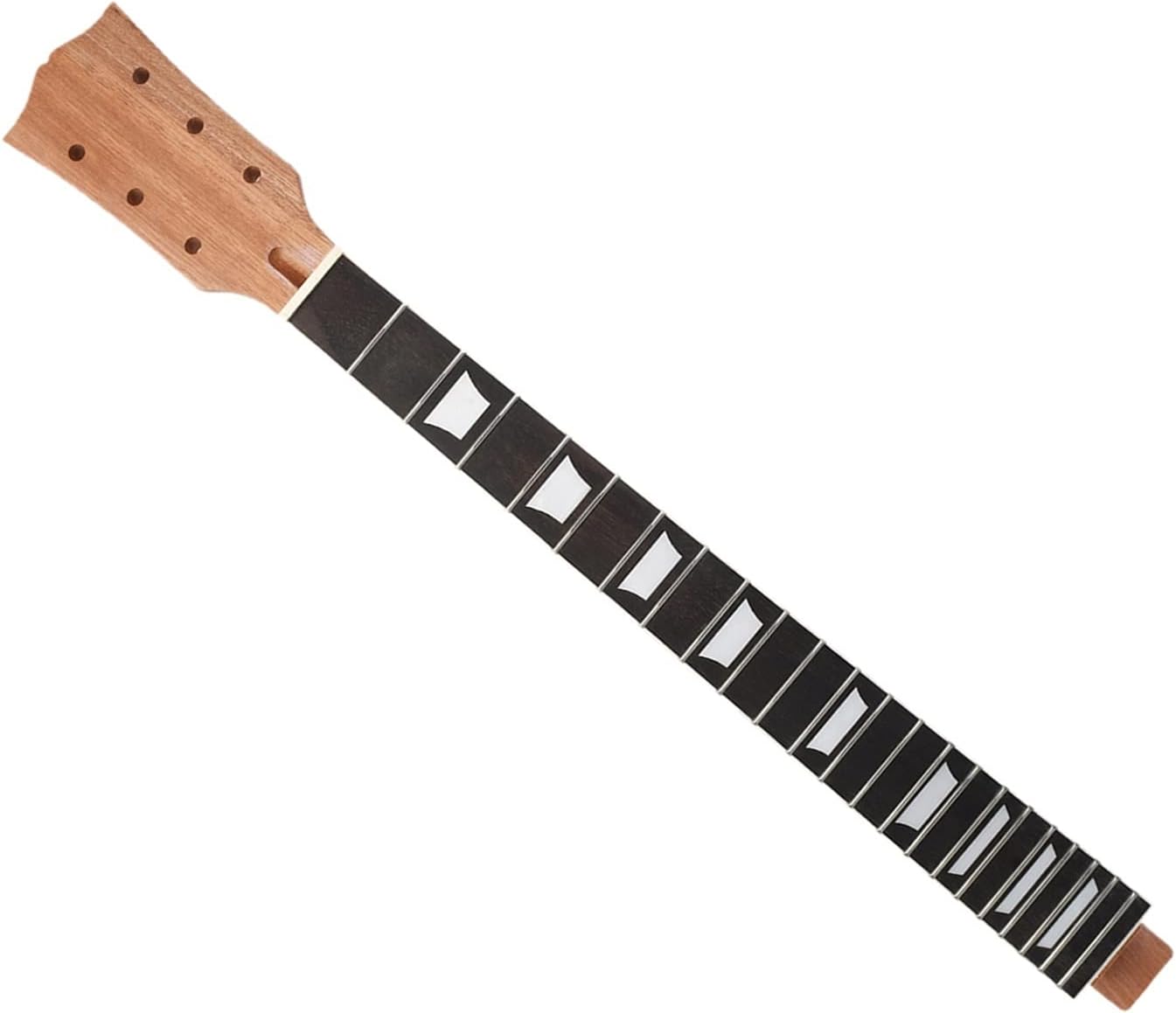 Electric Guitar Neck Maple Rosewood Solid Black Finish for Replacement 22 Fret (Black with Trapezoid Inlays) Electric Guitar Neck