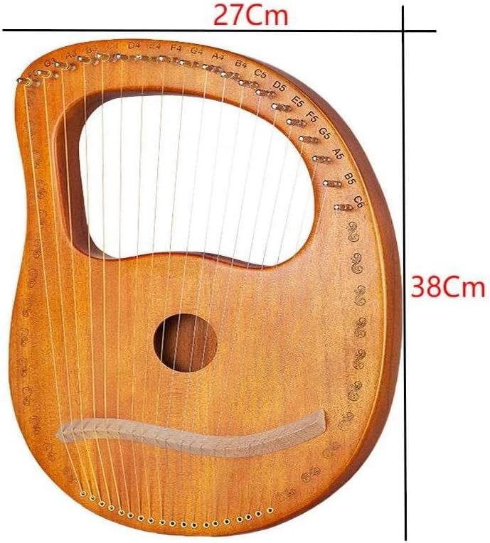 Lyre Harp Set 16/19 Strings Lyre Harp Love Song Music Thumb Lute Stringed Instrument Gift With Tuning Wrench(Wooden19)