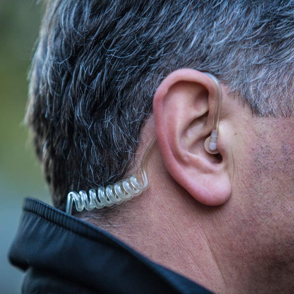 Klein Electronics Director-S6 Two-Wire Surveillance Earpiece Kit with Clear Quick-Disconnect Audio Tube for Icom Compatible Radio Models (Works with S6 Connector pin)