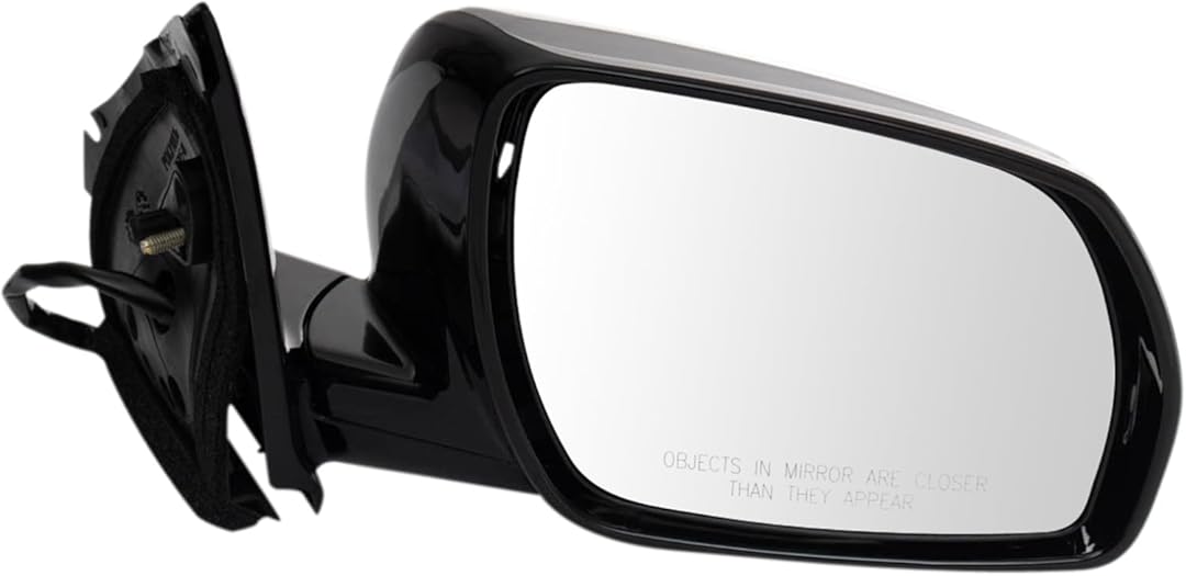 TRQ Passenger Side Power Heated Mirror Gloss Black Smooth Paint to Match Compatible with 2005-2007 Nissan Murano NI1321180