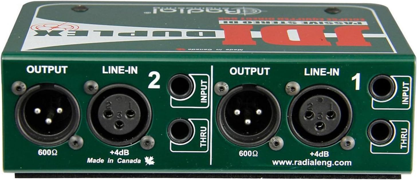 Radial Engineering JDI Duplex Mk4 Stereo DI Passive Direct Box w/ 4 Cables