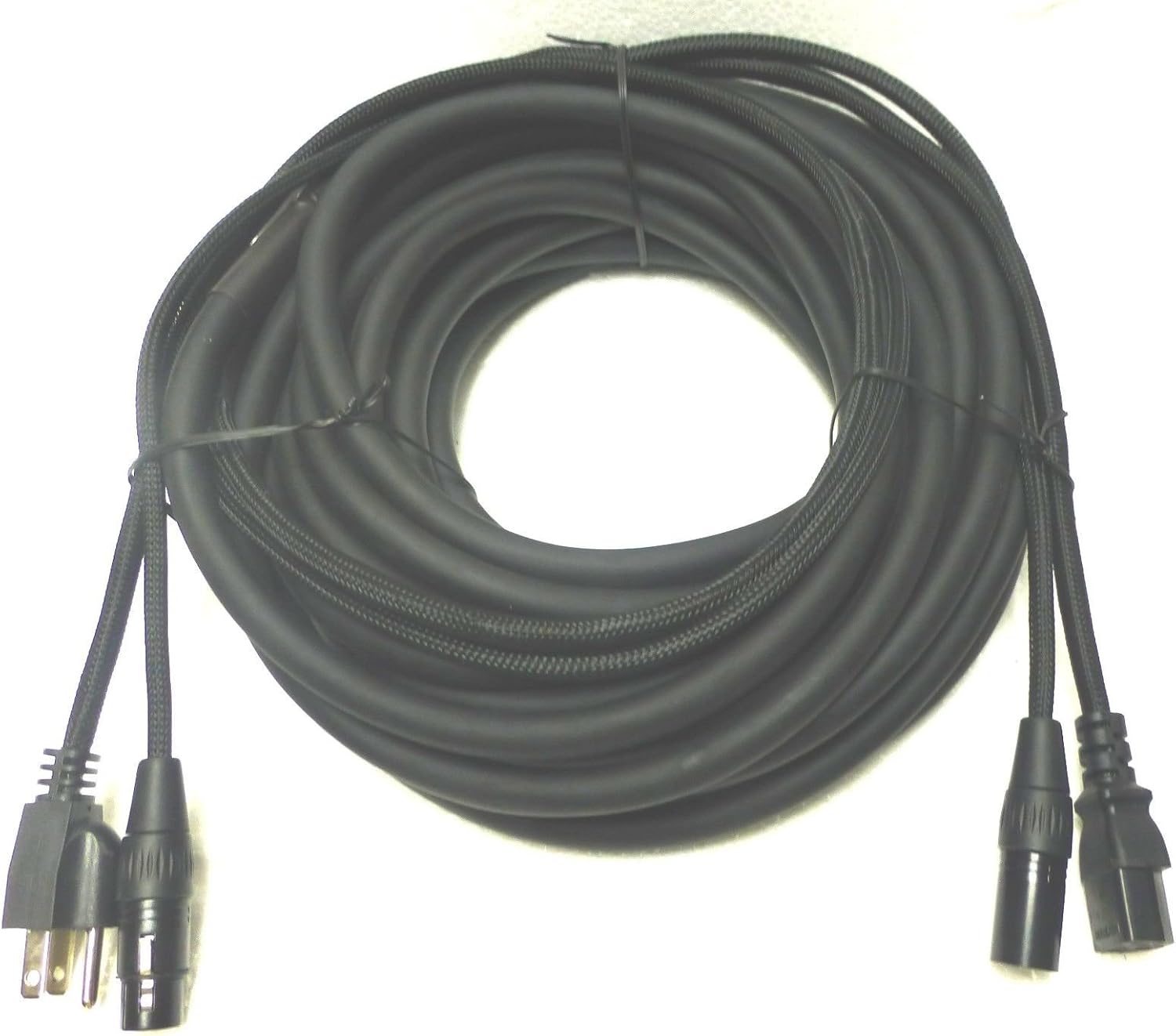 Lase 50 Ft / 15.2M Siamese Cable AC Power & XLR Audio Cable for Power Speakers