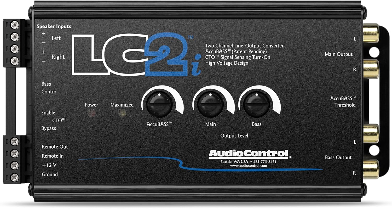 AudioControl LC2i 2 Channel Active Line Output Converter with AccuBASS and Subwoofer Control for Adding Aftermarket Amplifiers or Processors