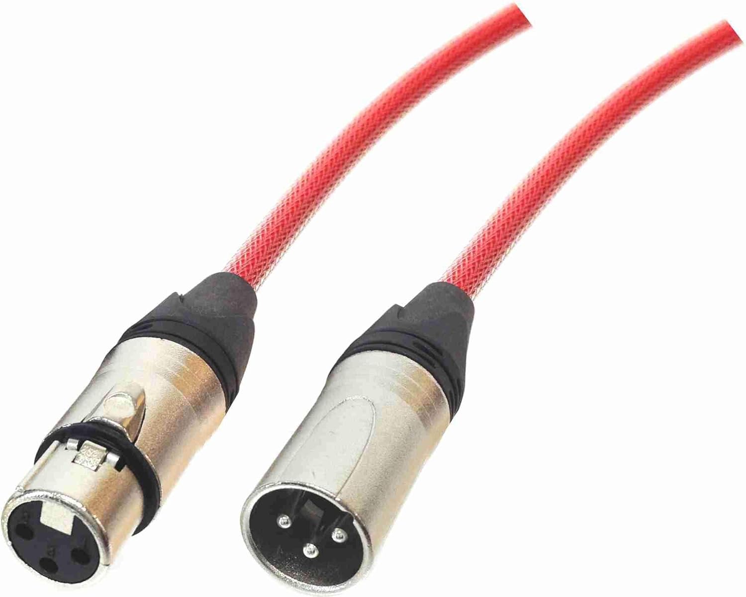 AMERICAN RECORDER Quad XLR Microphone Cable with Tough Nylon Sleeve Orange 25 feet