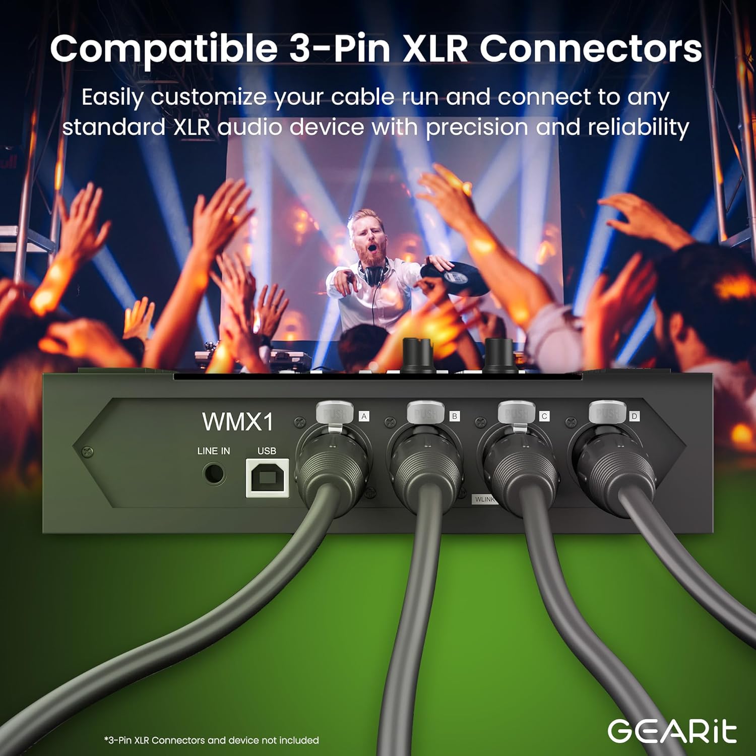 GEARit DMX Stage Lighting Bulk Cable, 300 Ft Extended Length, 2-Conductor, Compatible with 3-Pin XLR Connectors for DMX and AES/EBU, 22 AWG Oxygen Free Copper - for DJ LED Par Lights, Recording Studio