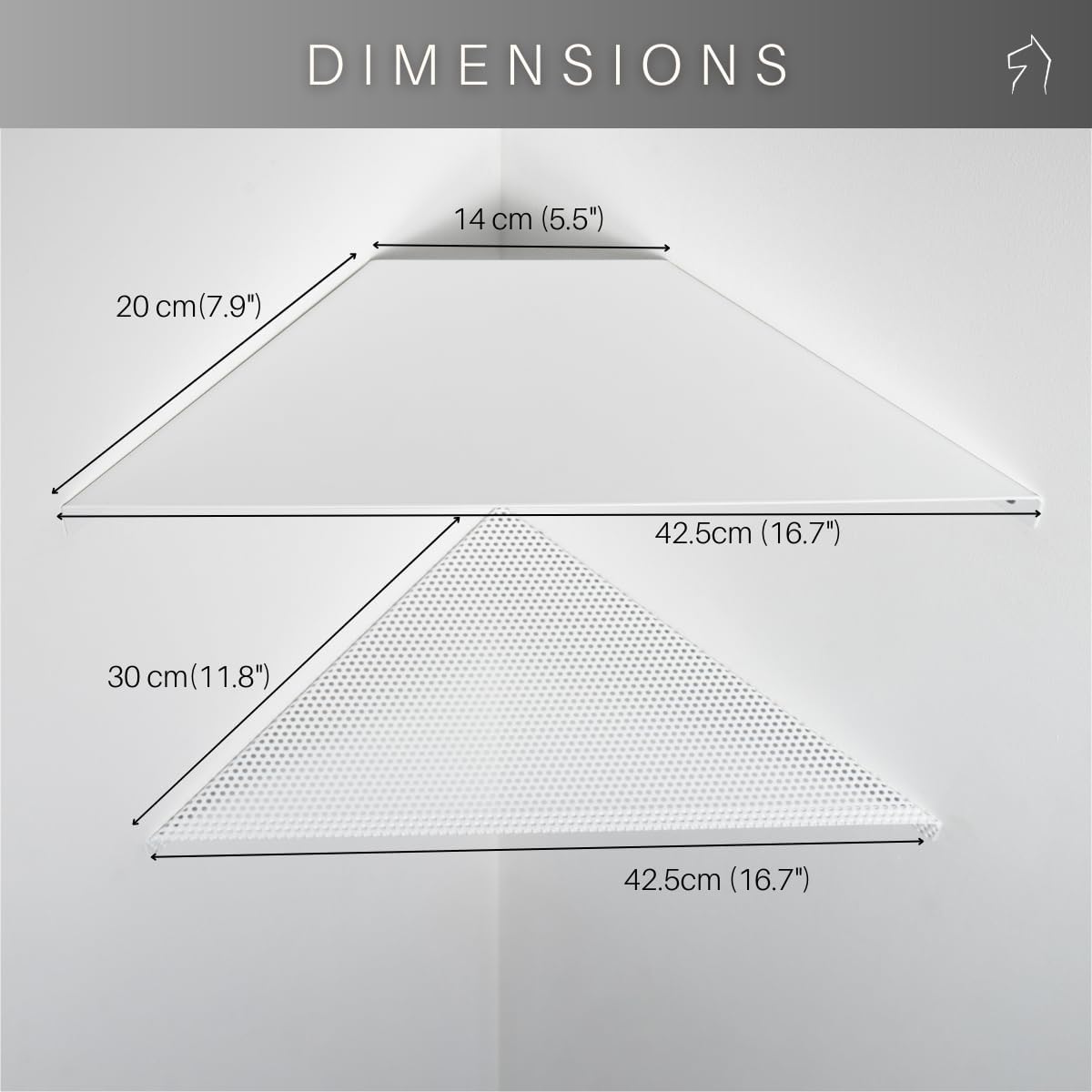 EWART WOODS Metal Corner Shelves for Bathroom, Wall Mount White Plant Shelf, Small Black Corner Shelving, Geometric Wall Rack, Shower Shelving(Set of 2)