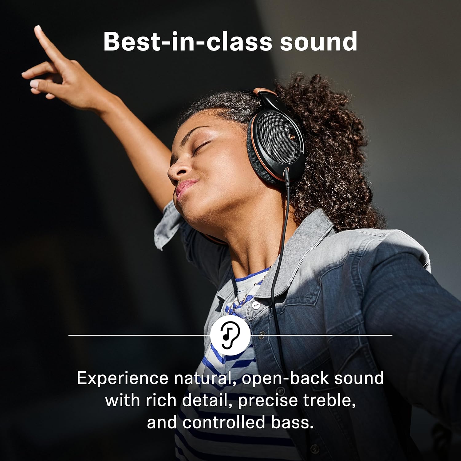 Sennheiser HD 505 - Wired Headphones Over Ear with Transparent Sound and Controlled Bass, Enhanced Comfort Studio Headphones for Music, Work, Gaming, Audiophiles, Students, Traveling, Copper Edition