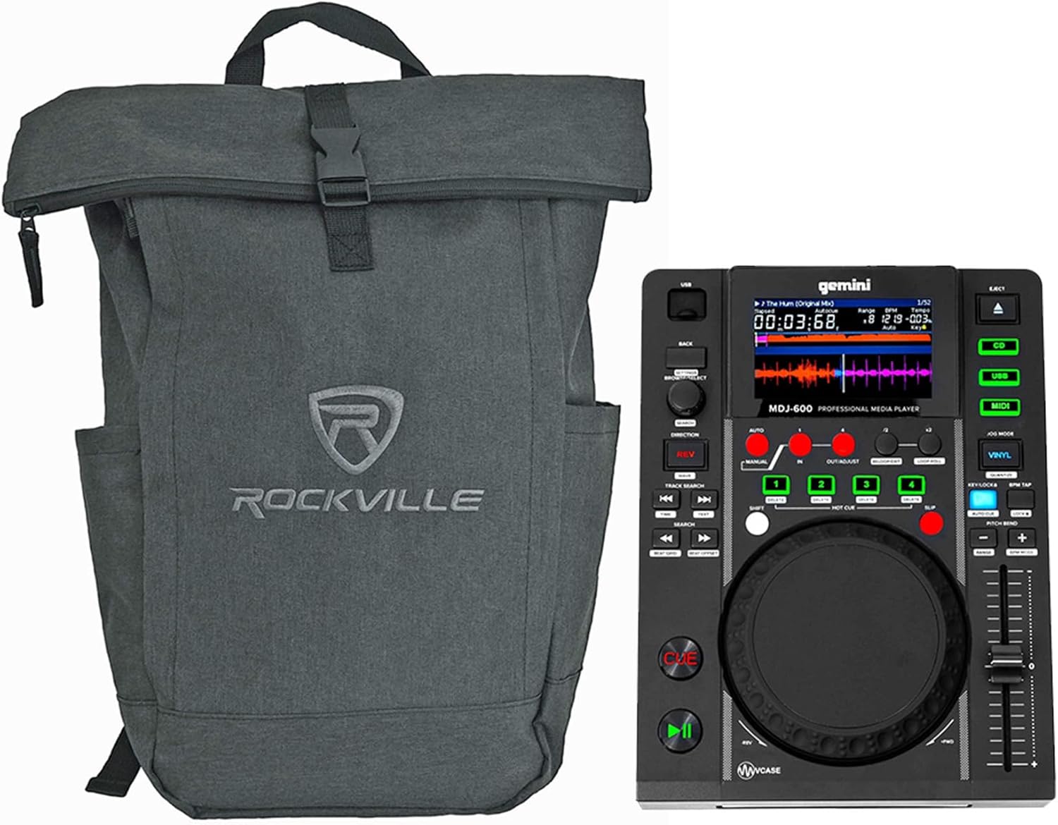 Audiosavings Bundle: MDJ-600 Single Tabletop USB/CD Media Player DJ MIDI Controller w/4.3