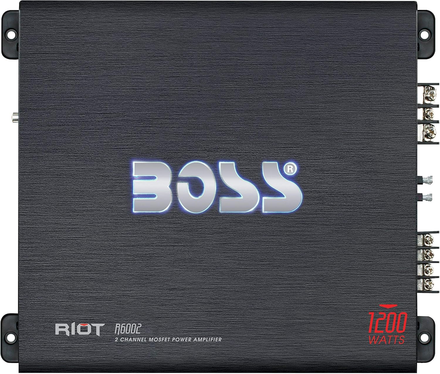 BOSS Audio Systems R6002 2 Channel Car Amplifier - 1200 High Output, Low/High Level Inputs, High/Low Pass Crossover, Hook Up to Subwoofer for Bass