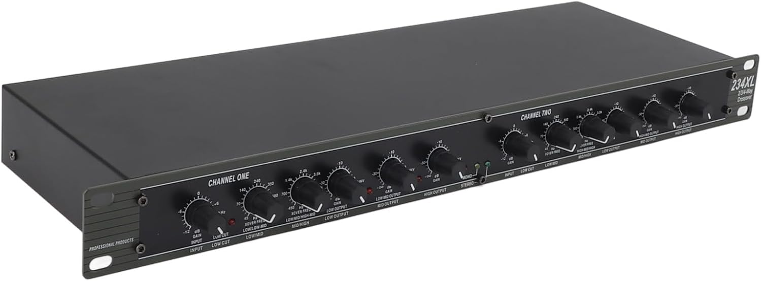 234XL Crossover, Professional Stereo 2/3 Way Mono 4 Way Crossover, Provide Premium Sound Crossover and Stereo Effect for Outdoor Stage Performance