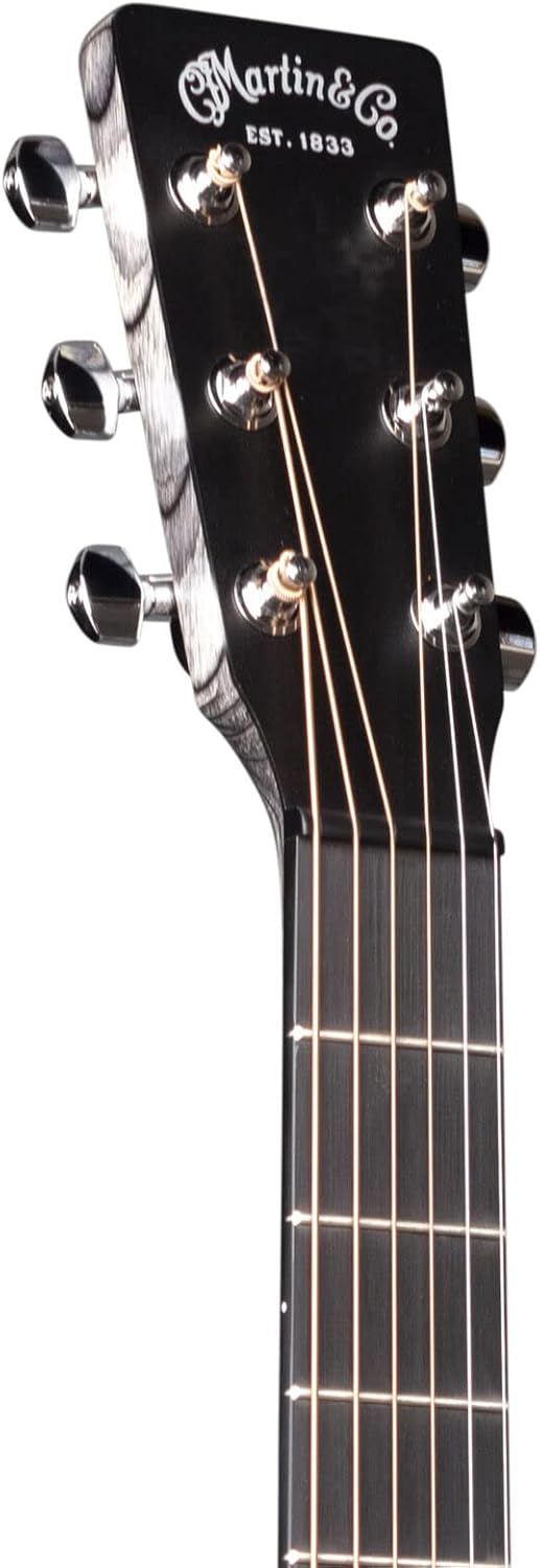 Martin Guitars DX Johnny Cash Signature Edition Acoustic-Electric Guitar with Gig Bag, HPL Construction, Modified D-14 Fret, Performing Artist Neck Jett Black