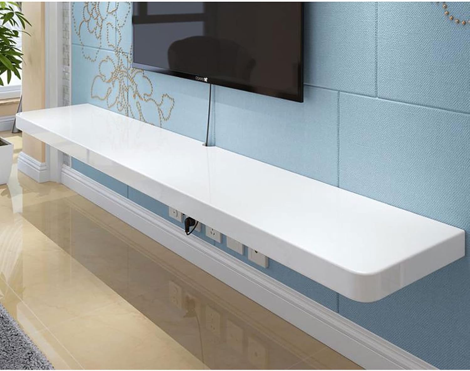 Wall Shelf Floating Shelf Wall mounted TV Shelf Entertainment Unit TV Stand TV Console Set top box Router DVD projector Toys Gaming Shelf TV board BookShelf Wall Mount Corner Shelves Wall Unit Decor