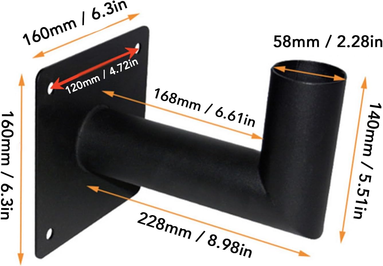 90 Degree Wall Mount Bracket for LED Parking Lot Light, 2.28 inches L Shape Bracket Slip Fitter Tenon Adapter, Lighting Mounting Pole for Outdoor Street Shoebox Area Lights