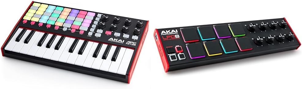 AKAI Professional APC Key 25 MK2 25-Key MIDI Controller with LPD8 8-Pad MIDI Controller, Ableton Live Lite, Hybrid 3 Synth