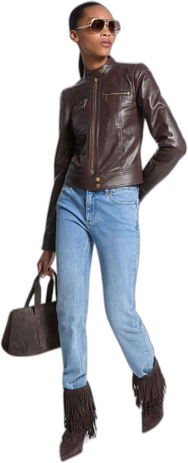 Michael Kors Womens Zip Front Filled Bomber