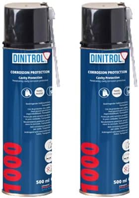 2 x DINITROL 1000 CLEAR CAVITY WAX 500ml Aerosol