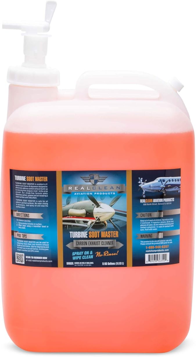 RealClean Turbine Soot Master Carbon and Exhaust Soot Remover Professional Aircraft Detailers- 5 Gallon