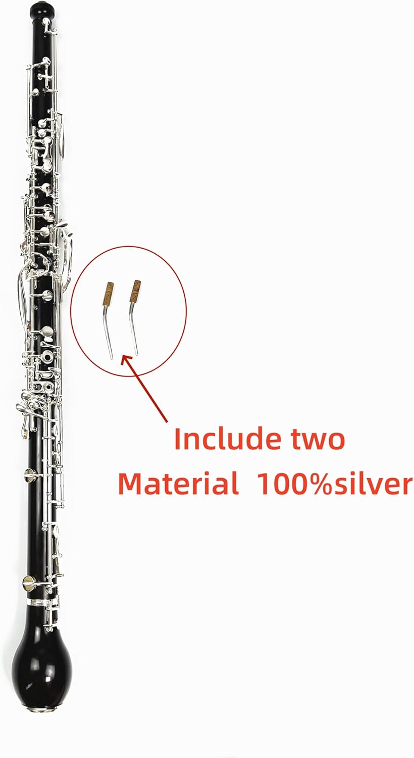 Professional English Horn ebony wood Alto Oboe F Key Silver plated Keys Woodwind cloth plush velvet lined with Gloves Case