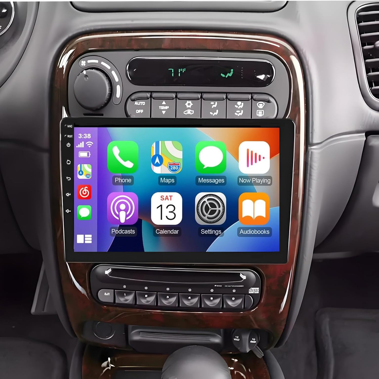 PHEZEN 9 inch Touchscreen Car Stereo Fit for Chrysler Concorde 2002-2004, Android 13 Double Din Car Radio with Carplay & Android Auto in-Dash Navigation BT Mirror Link WiFi Backup Camera 2+32G