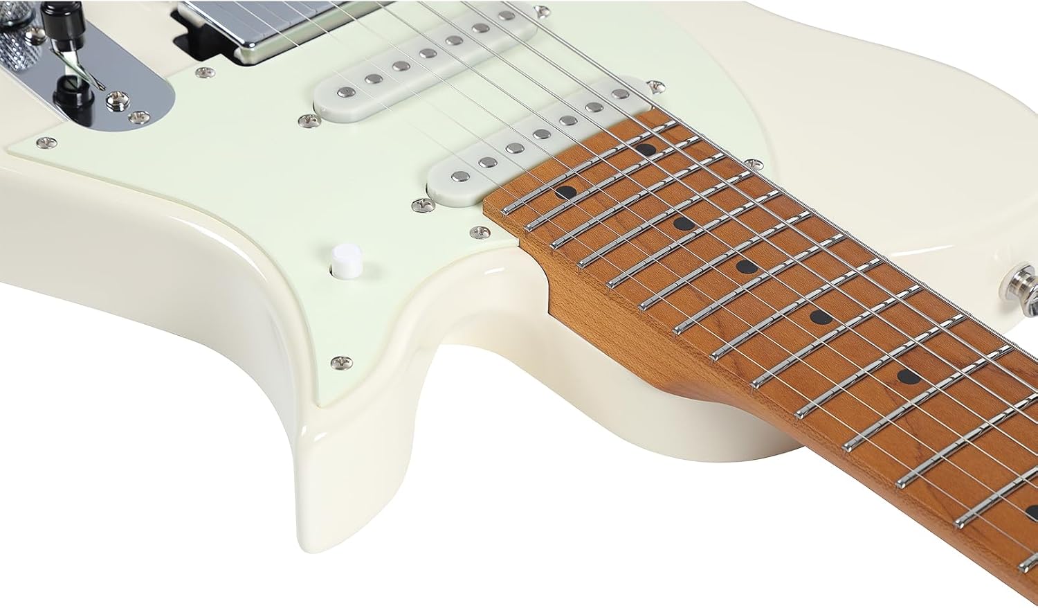 Vola Electric Guitar Vasti 7 PDM J1 Vintage White Gloss Handmade in Japan MIJ Roasted Maple Neck Stainless Steel Frets Gotoh Bridge Gotoh Locking Tuner Signature model 7 Strings Modern C Neck