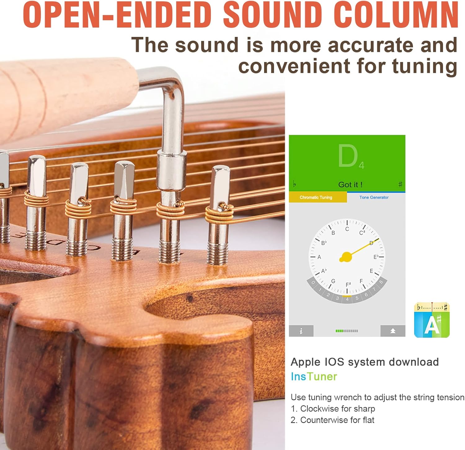 Lyre Harp, AKLOT 16 Metal Strings Mahogany Body Lyra Harp with Maple Saddle Carved Note Tuning Wrench Pickup Strings and Black Gig Bag