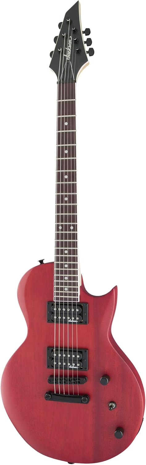 Jackson JS Series Monarkh SC JS22 Electric Guitar Red Stain Bundle with Instrument Cable, Strap, Clip-on Tuner, Picks, and Austin Bazaar Instructional DVD