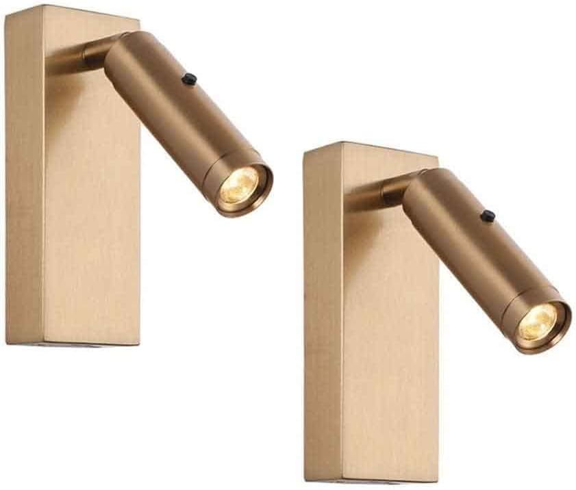 LED Wall Light Sconce Set of 2,Wall Mounted Lamp Headboard Reading Light with USB Charging Port, for Indoor Decor Bedroom LIiving Room Vanity Light Fixture Lámpara de Pared (Color : Copper)