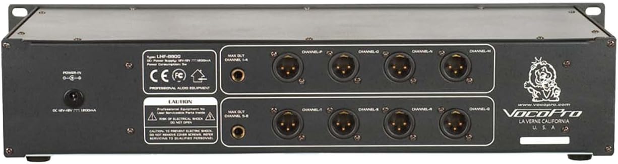 VocoPro 8 Channel UHF Wireless Mic System with M, Black (UHF8800XL)