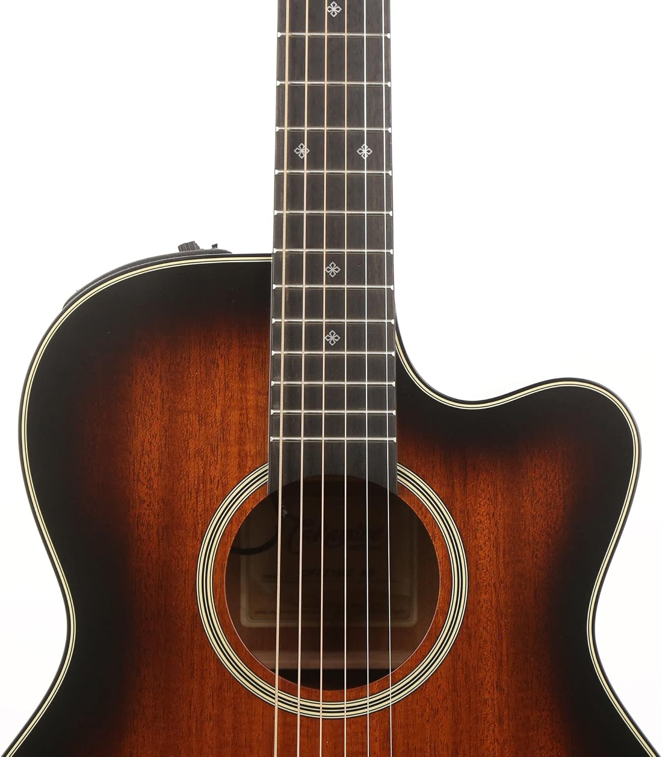Takamine CP771MC SB 6 Strings OM Cutaway Acoustic Electric Guitar with CTP-3 CoolTube - Shadow Burst Satin