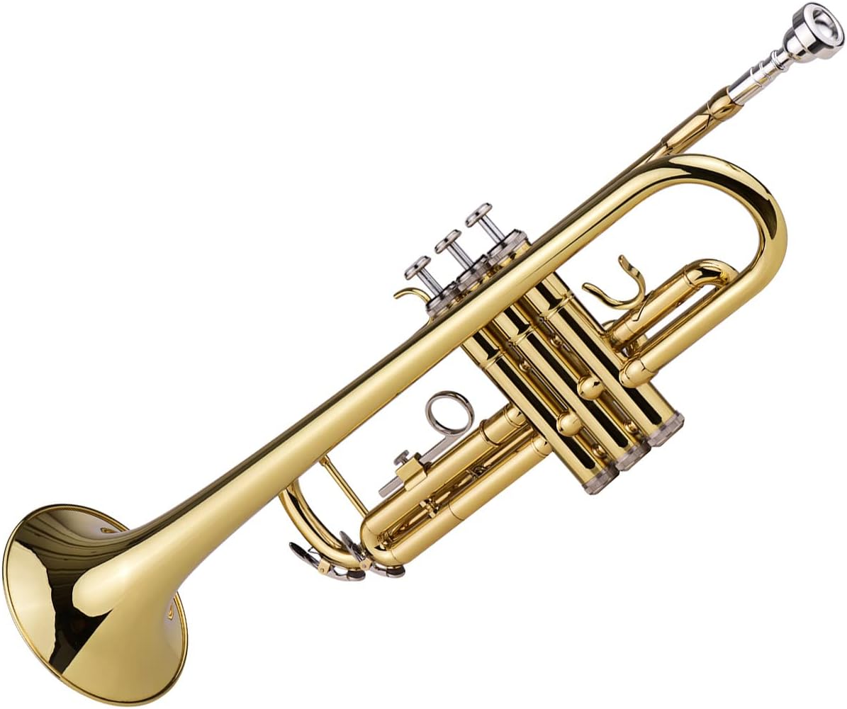 Trumpet Bb B Flat Brass Trompetas Instrumento with Mouthpiece Gloves for Standard Student Beginner and Teacher