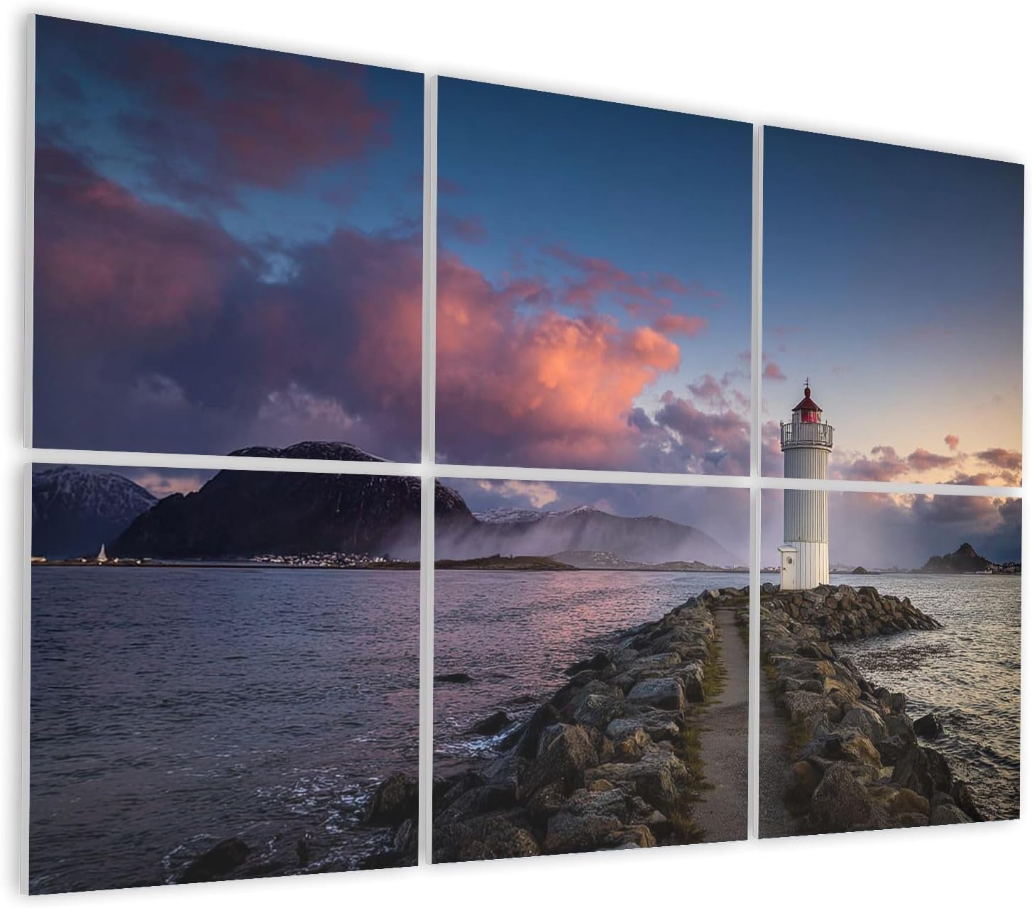 6 Pack Art Acoustic Panels Self Adhesive Hgsteinen lighthouse Norway Decorative Soundproof Wall Panels Sound Absorbing Panel 48