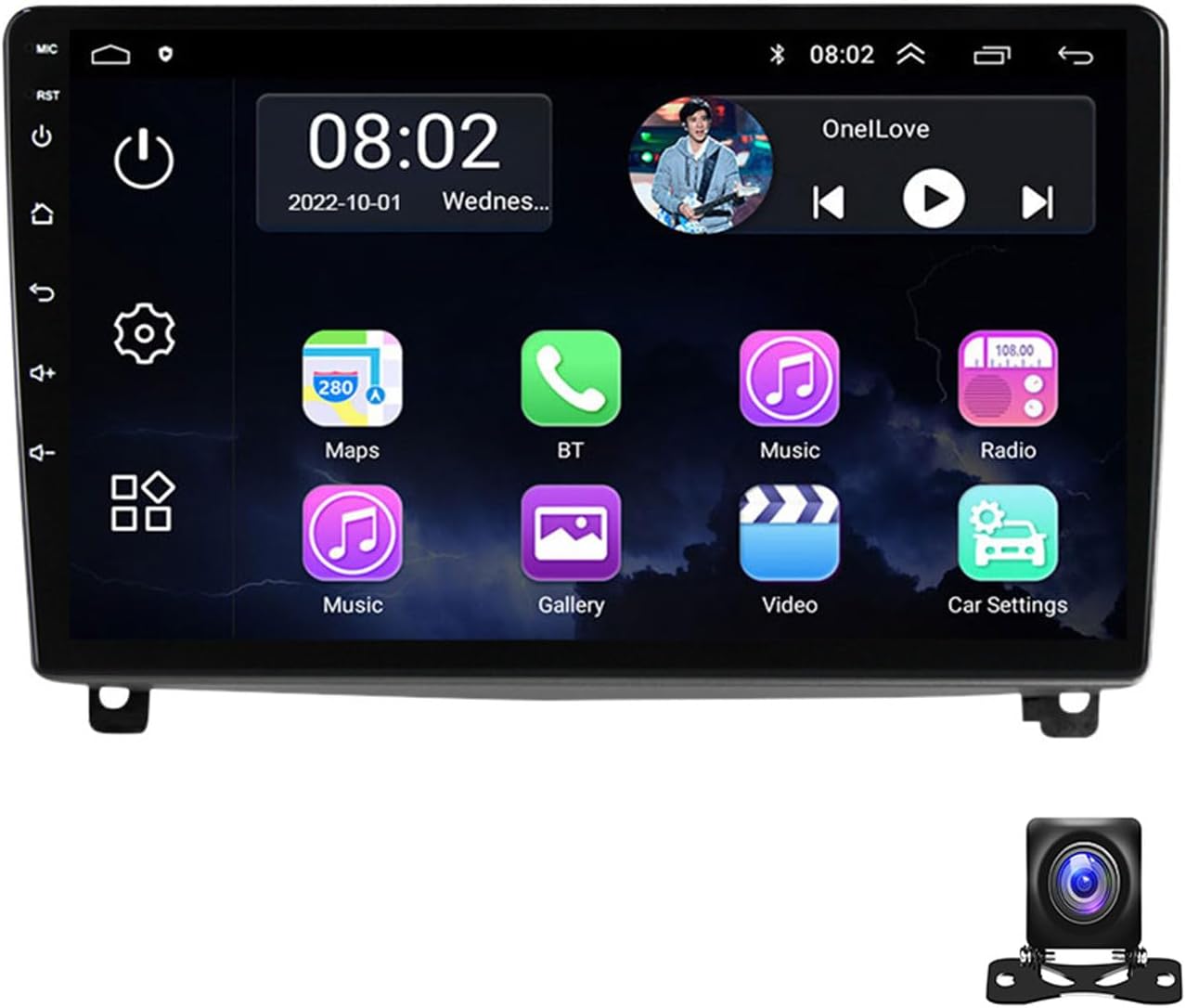Double Din Car Stereo, 9In Touch Screen Car Radio Bluetooth MP5 Player for Peugeot 407 2004~2011 with 720P AHD Backup Camera/GPS Navigation/SWC/FM Audio Receiver/DSP/Carplay