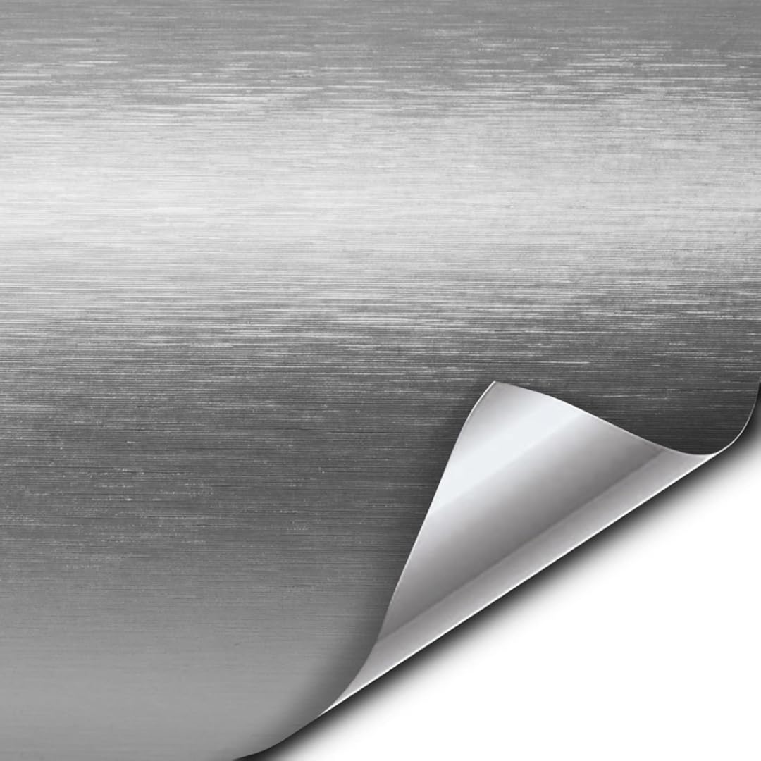 VViViD® XPO Silver Brushed Steel Car Wrap Vinyl Roll with Air Release Technology (10ft x 5ft)