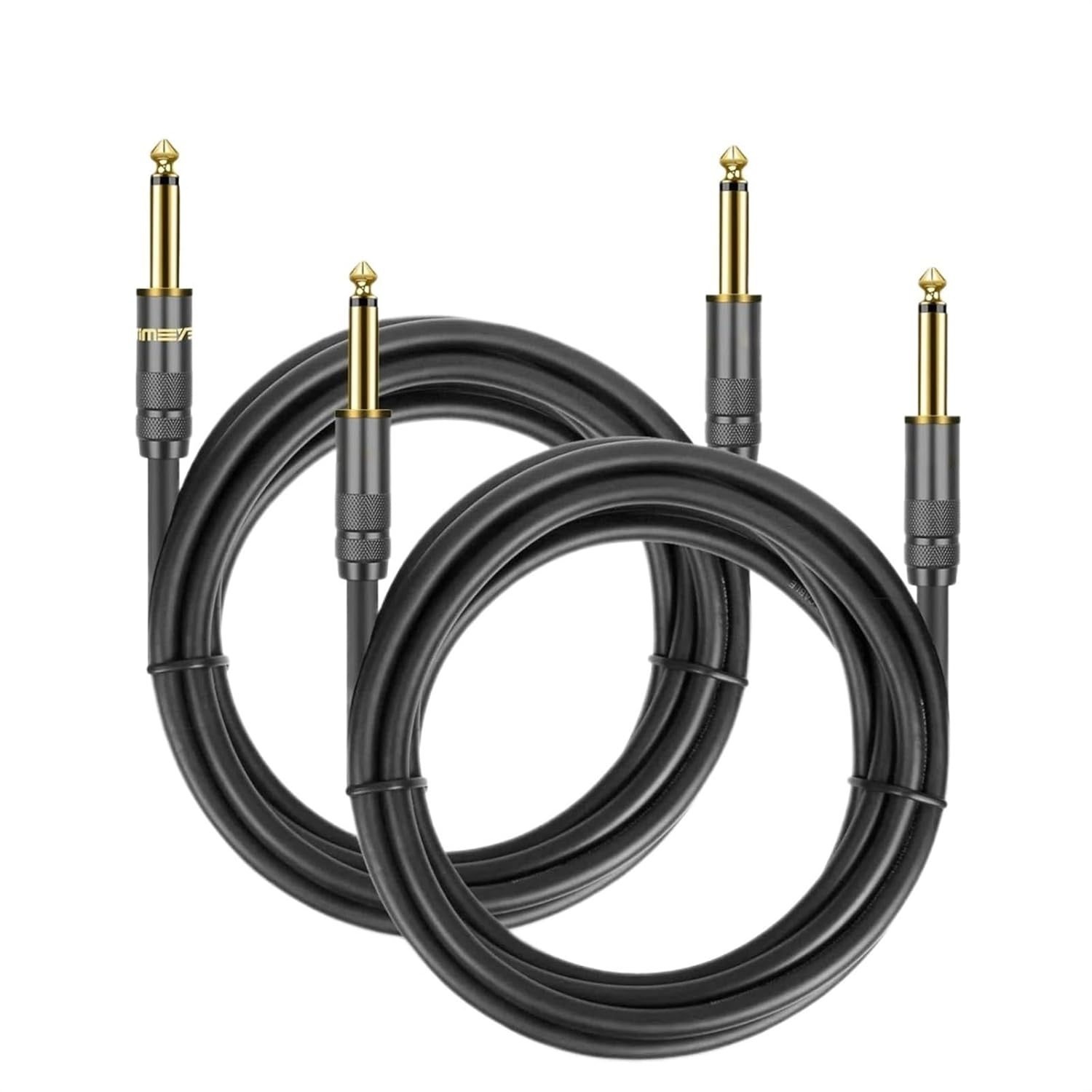 TSTS Guitar Audio Cable 1/4 Inch Straight Instrument Cable 6.35mm to 6.35mm Stereo Professional Guitar Cable for Guitar Amplifier Keyboard(Pack of 2,10m)