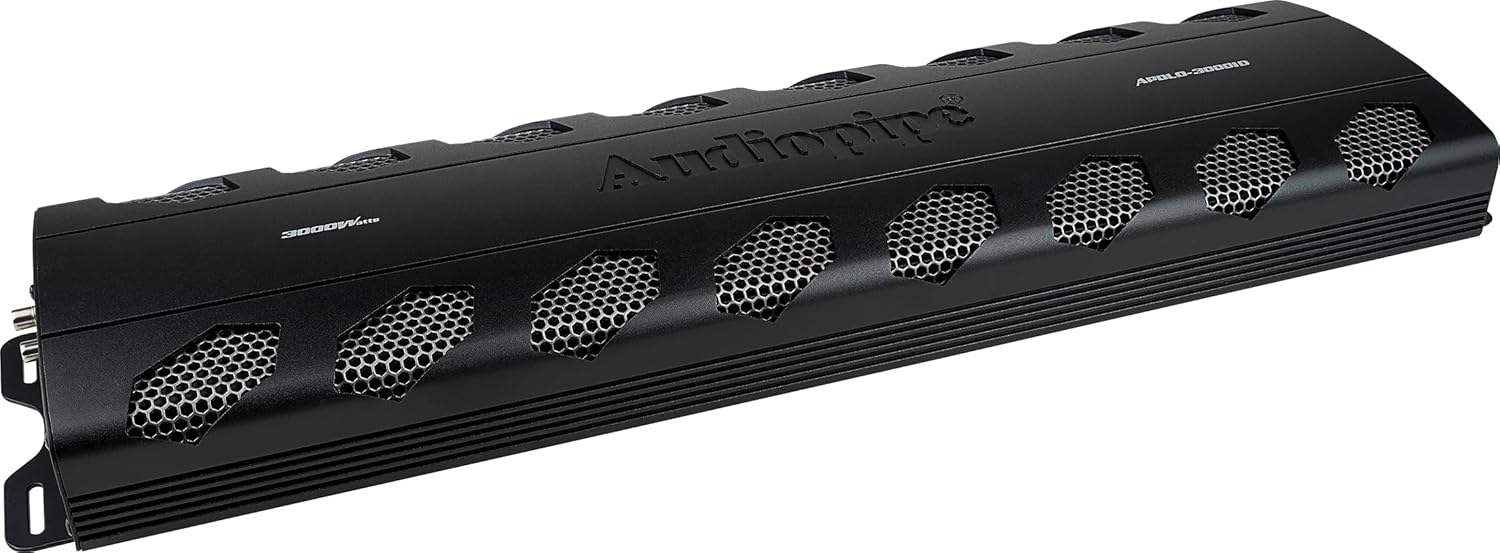 Audiopipe APDLO Class D Car Amplifier (APDLO-30001D), Monoblock Amplifier, Car Audio, Oversize Mosfet Circutry, 3000 Watts, Built-in Subsonic Filter, Overload/Overheat Protection, Remote Bass Knob
