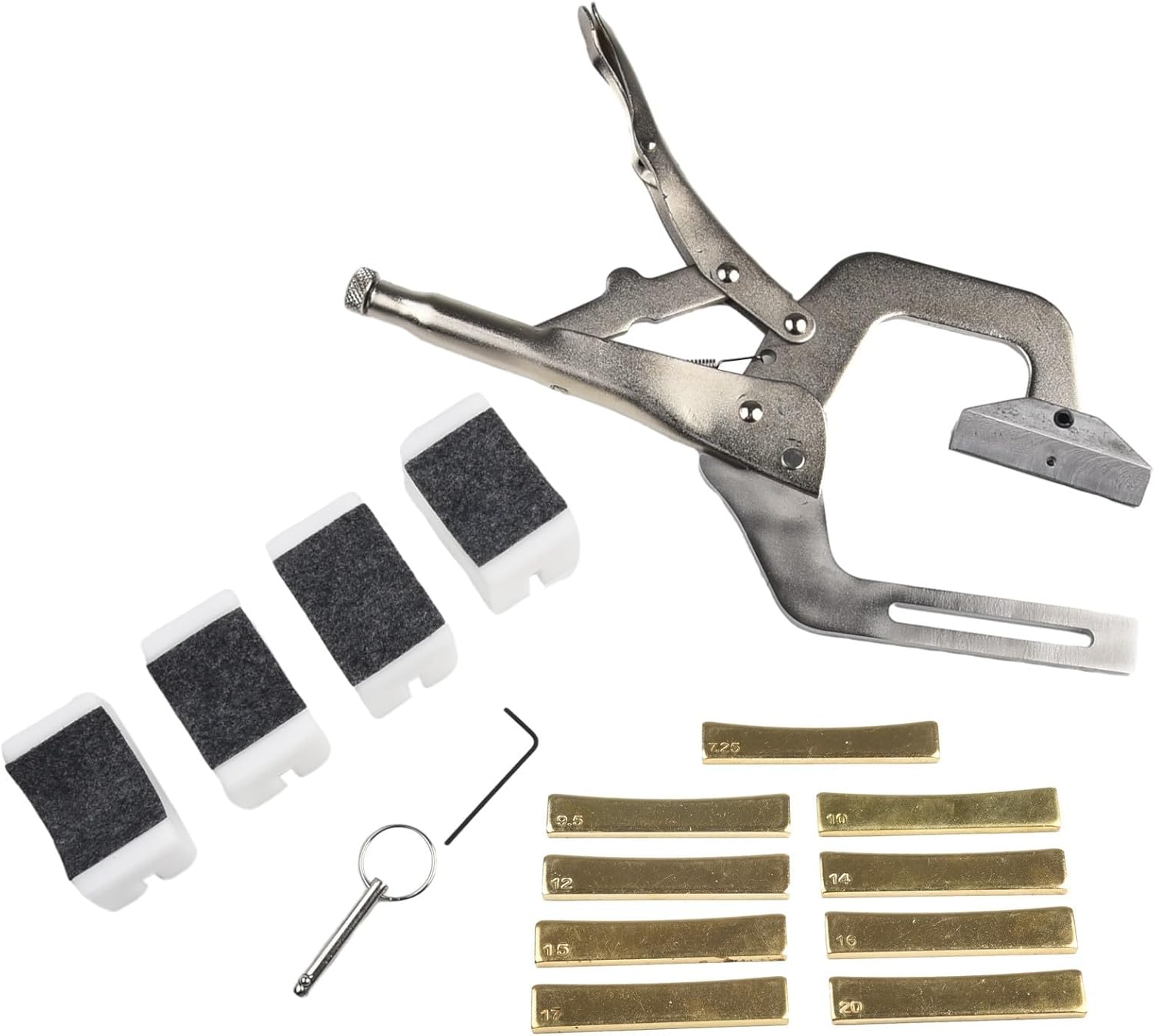 Fret Press Tool, Handheld Fret Press with Adjustable Thumbwheel Clamping Fret Installation Tool for Electric Acoustic Guitar Bass(Fret Press with 9 Radius Inserts)