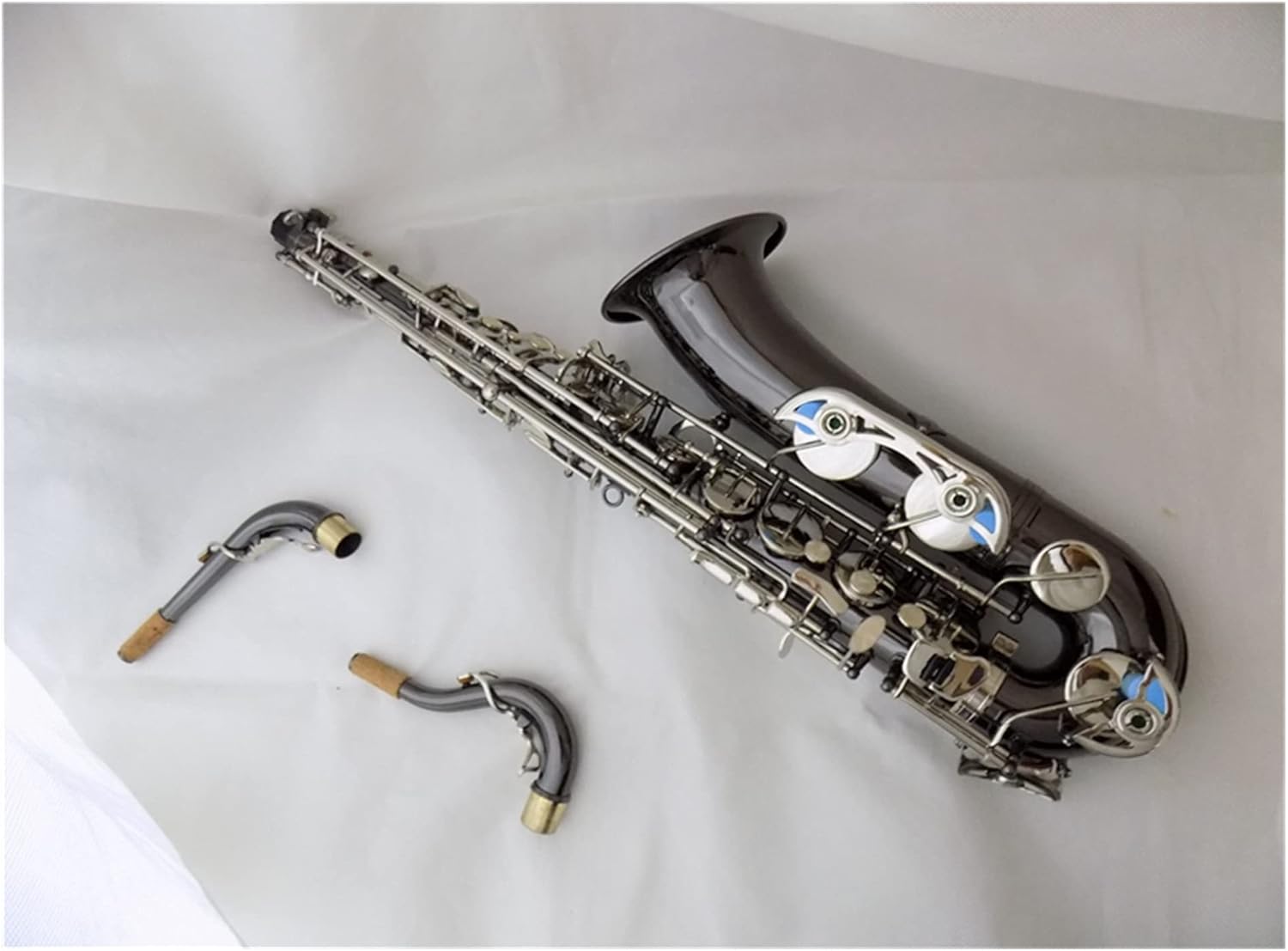 Yellow Brass C Melody Saxophone with Case Black Nickel Sax Musical Woodwind Instruments Saxophone Straight