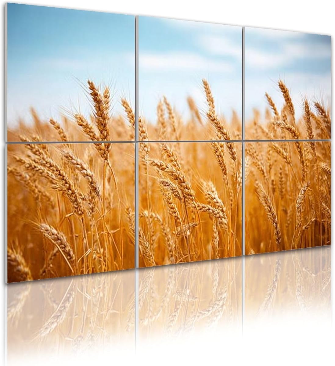 6 Pack Art Acoustic Panels Self Adhesive Golden wheat ears 48