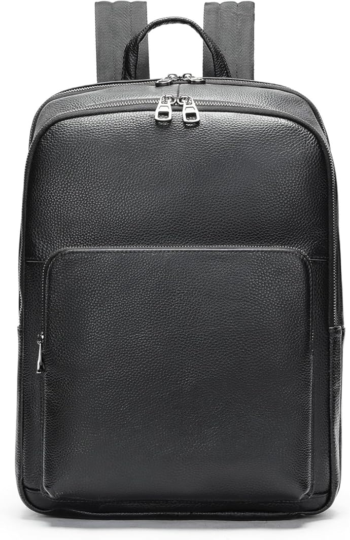 Professional Genuine Leather Camera Backpack for DSLR SLR Mirrorless Photography Multifunctional Protective Gift Box (Black)