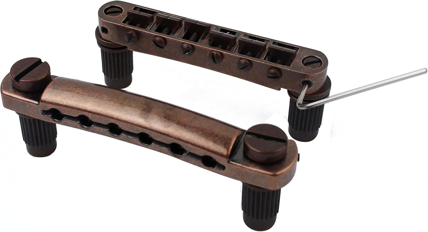 Guyker Bronze Electric Guitar Accessories Set, Locking Tuners (3R + 3L), Pickup, Bridge and Tailpiece Replacement