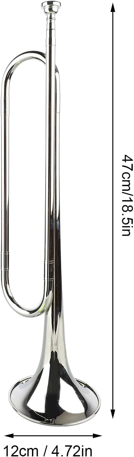 Pilipane B Flat Bugle Brass Retro Standard Trumpet Musical Instrument for School Band Cavalry Orchestra Brass Material Easy to Play Versatile for Beginners Professionals