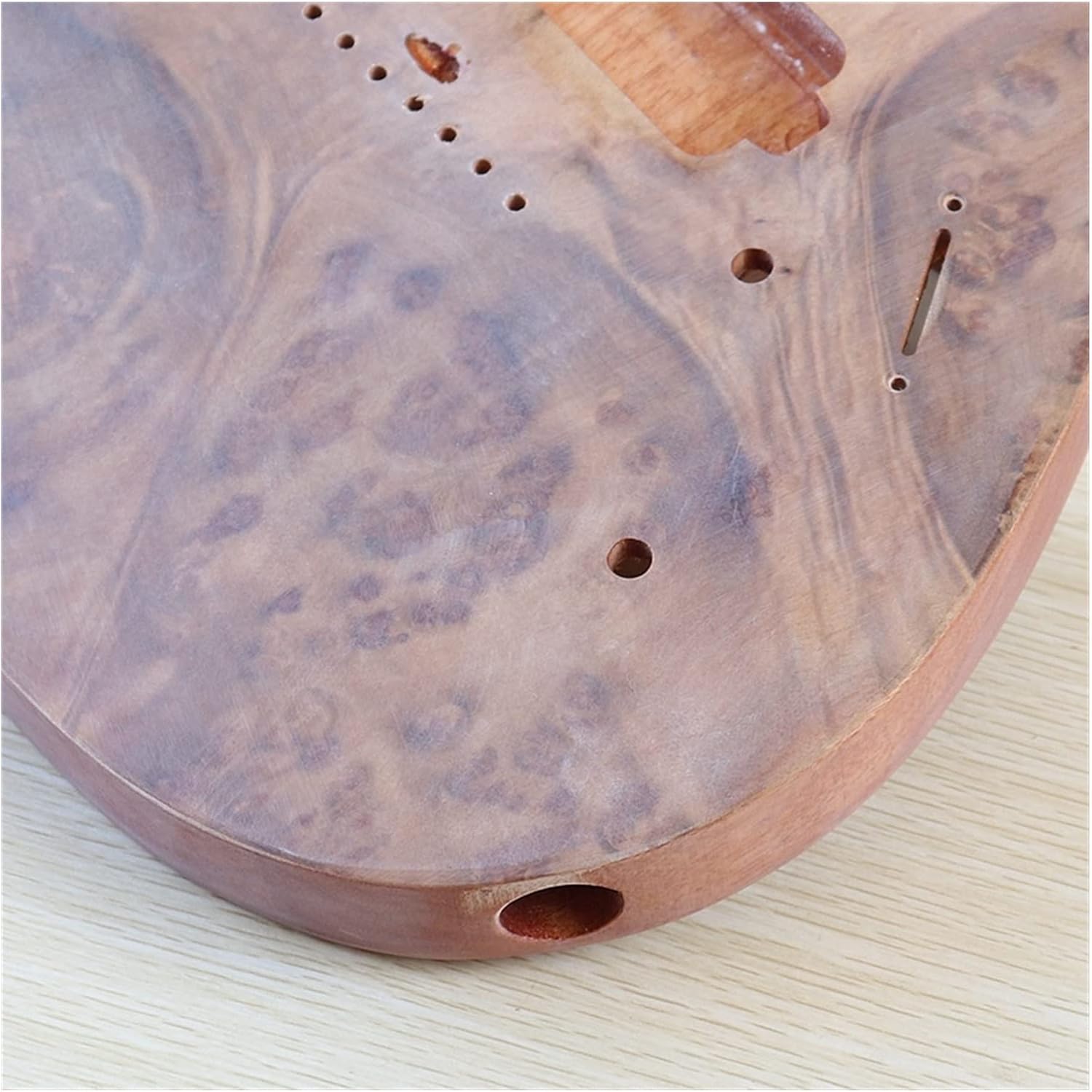 FLFL 8 String Electric Guitar Body Tree Burl Top Guitar Barrel Okoume Wood Body for Electric Guitar Unfinished Guitar Kit
