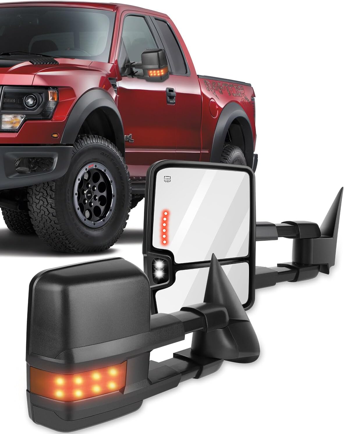 ECCPP Towing Mirrors High perfromance Automotive Exterior Mirrors Power Heated Turn Signal Replacement fit for 2003-2007 for Silverado for Sierra for Chevy for GMC 1500 2500 3500(07 New Body Style)