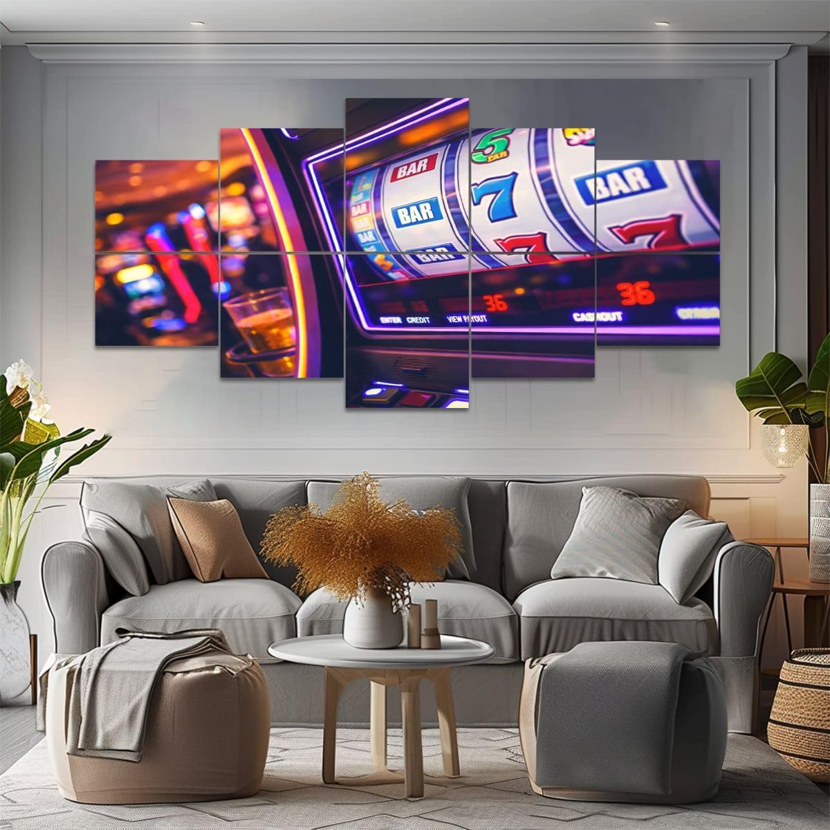 Art Acoustic Panels Slot Machine Rolling Drums Acoustical Soundproof Wall Panel with Self-Adhesive Decorative Sound Absorbing Panel Acoustic Treatment