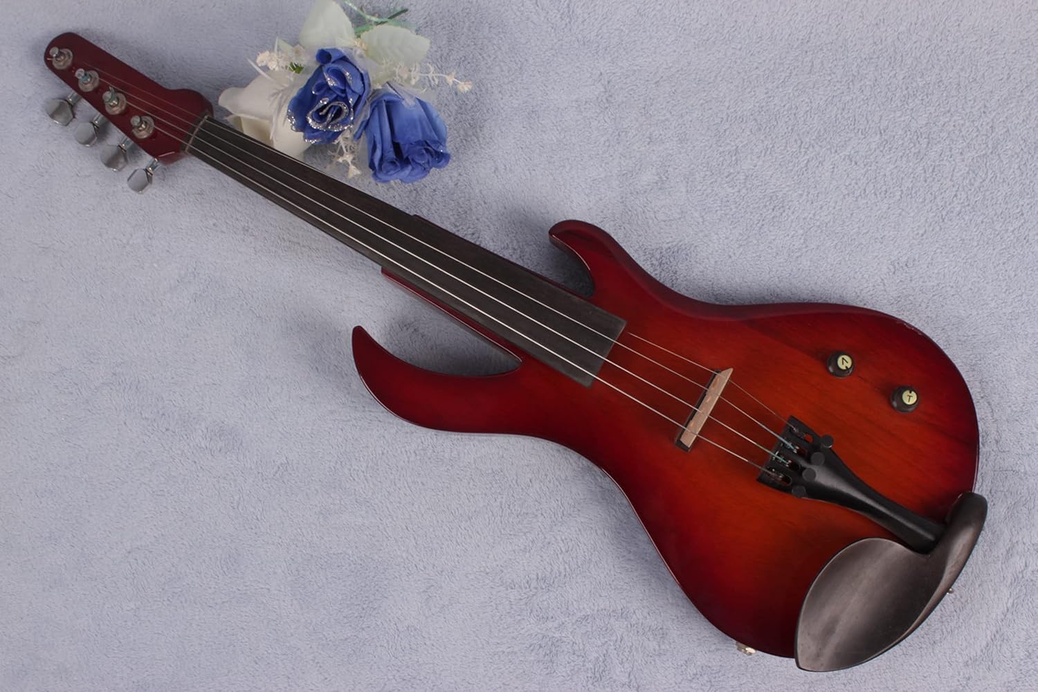 Yinfente Electric Violin 4/4 Full Size Violin Solid wood Violin body Ebony wood violin fittings Guitar Shape Big jack