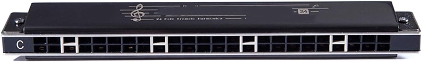 SUOFEILAIMU 24 Holes Harmonica Professional Performance Mouth Organ Woodwind Instruments Musical Key of C/D/E/F/G/A/B (Color : Burgundy)