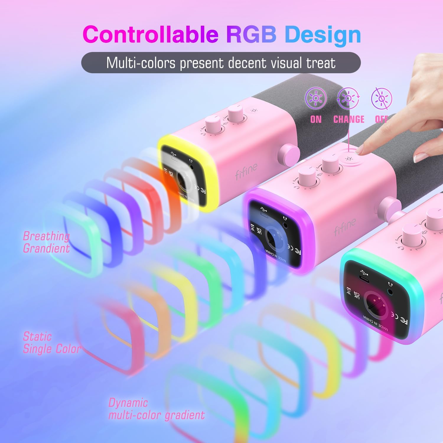 FIFINE Streaming Microphone and USB Gaming Headset Kit, XLR/USB Dynamic Mic with Headphones Jack for Computer, PC Over-Ear Wired Headphones Bundle with 7.1 Surround Sound for PS4/PS5 (AM8P+H9P)